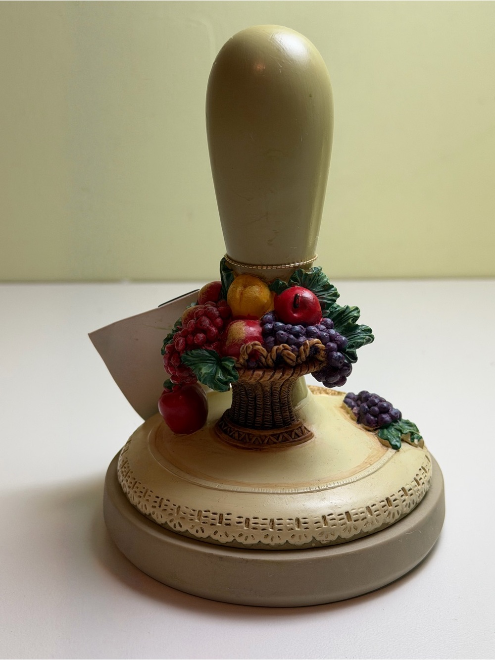 Vtg 97’ Brown Bag Cookie Art Stamp Fruit Basket #26 Ceramic Press Retired